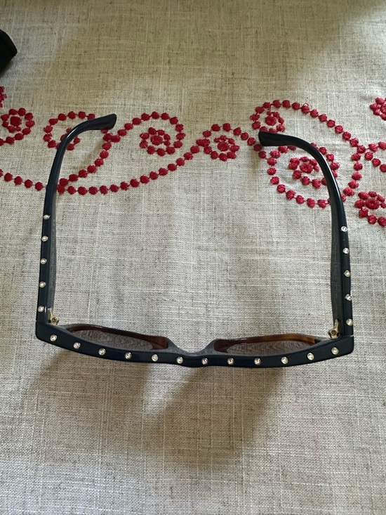 NEW Valentino Black Frame Sunglasses with Brown Gradient Lenses and Stud Accents main image 6